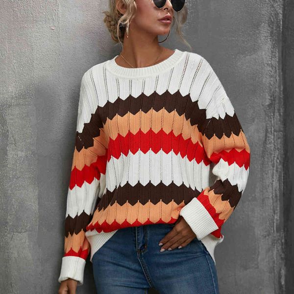 women's sweaters tunic oversized casual long sleeve crewneck zig-zag print knit pullover sweater color striped knitted lw0x, White;black
women's sweaters tunic oversized casual long sleeve crewneck zig-zag print knit pullover sweater color striped knitted lw0x, White;black