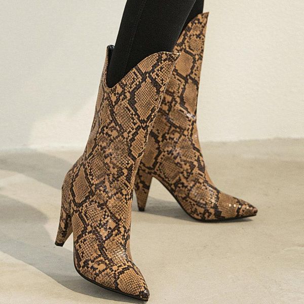 boots style snakeskin pattern mid calf lady pu autumn winter slip on loose warm female pointed high heel women shoes, Black
boots style snakeskin pattern mid calf lady pu autumn winter slip on loose warm female pointed high heel women shoes, Black