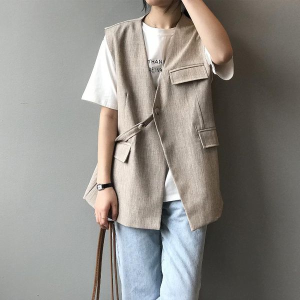 women's vests fashion women suit vest short style loose elegant female summer streetwear black jackets casual, Black;white
women's vests fashion women suit vest short style loose elegant female summer streetwear black jackets casual, Black;white