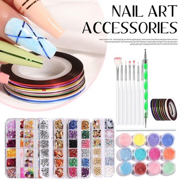 nail art kits pattern kit with dotting painting pen 12colors rhinestones acrylic powder striping tape manicure tool set
nail art kits pattern kit with dotting painting pen 12colors rhinestones acrylic powder striping tape manicure tool set