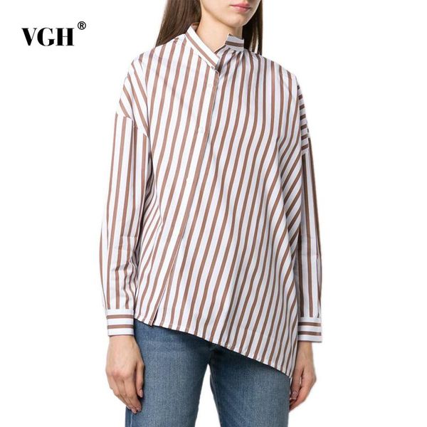 women's blouses & shirts vgh stripe colorblock lapel long sleeve straight loose asymmetrical hem fashion woman 2021 spring, White
women's blouses & shirts vgh stripe colorblock lapel long sleeve straight loose asymmetrical hem fashion woman 2021 spring, White