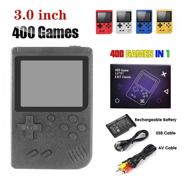 portable handheld video game console retro 8 bit design 3-inch lcd 400 classic games -supports two players av output 400-in 1 pocket gameboy
portable handheld video game console retro 8 bit design 3-inch lcd 400 classic games -supports two players av output 400-in 1 pocket gameboy