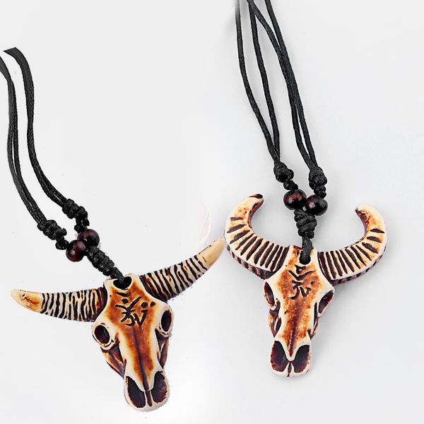 pendant necklaces 1pcsyak bone bull ox head skull wax cord chain necklace jewelry bijoux gift, Silver
pendant necklaces 1pcsyak bone bull ox head skull wax cord chain necklace jewelry bijoux gift, Silver