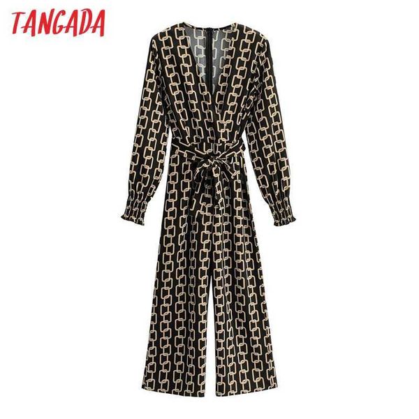 tangada women elegant chain print long jumpsuit with slash long sleeve v neck female casual jumpsuit 1f66 210609, Black;white
tangada women elegant chain print long jumpsuit with slash long sleeve v neck female casual jumpsuit 1f66 210609, Black;white