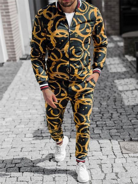 men's tracksuits sets 3d printed suit men clothes fashion tracksuit zipper jacket + pants spring and autumn brand sports gentleman, Gray
men's tracksuits sets 3d printed suit men clothes fashion tracksuit zipper jacket + pants spring and autumn brand sports gentleman, Gray