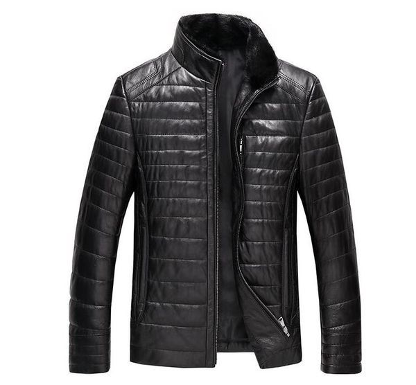 men's leather & faux boollili 100% genuine jacket men winter plus size sheepskin coat down collar jaqueta couro, Black
men's leather & faux boollili 100% genuine jacket men winter plus size sheepskin coat down collar jaqueta couro, Black