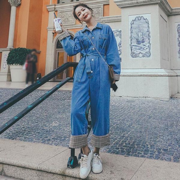 women's jumpsuits & rompers womens jumpsuit long sleeve plaid splice denim wide leg harem jean pants female streetwear hip hop trouser, Black;white
women's jumpsuits & rompers womens jumpsuit long sleeve plaid splice denim wide leg harem jean pants female streetwear hip hop trouser, Black;white