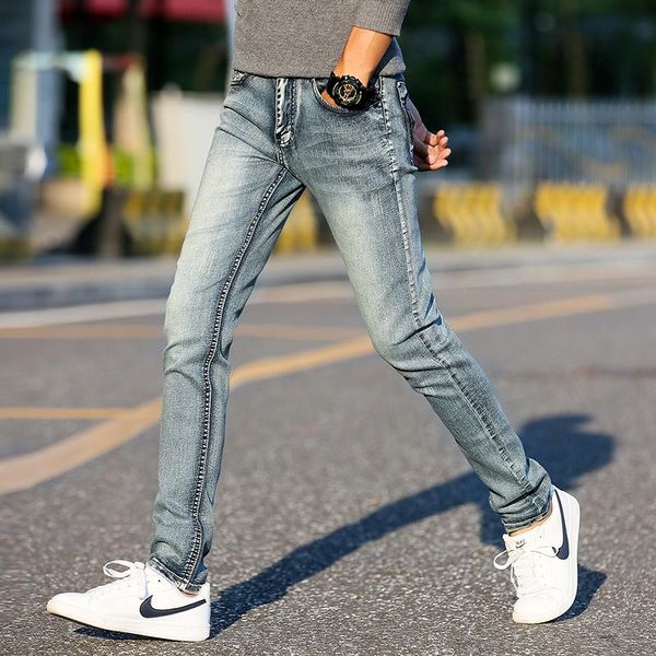 men's jeans 2021 autumn men distressed denim trousers vintage slim fit stretch breathable pencil pants, Blue
men's jeans 2021 autumn men distressed denim trousers vintage slim fit stretch breathable pencil pants, Blue