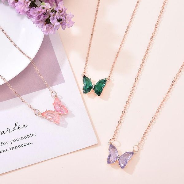 pendant necklaces 2021 korean super fairy girl fantasy glass crystal butterfly necklace female clavicle chain, Silver
pendant necklaces 2021 korean super fairy girl fantasy glass crystal butterfly necklace female clavicle chain, Silver