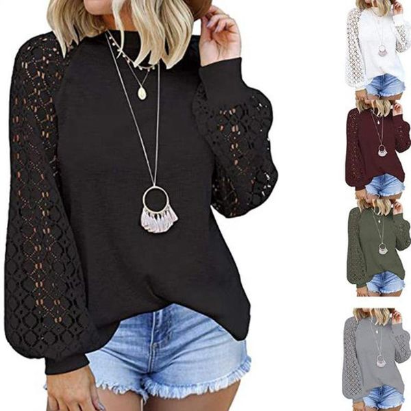 autumn hollow out lace sleeve women loose o neck pullovers streetwear casual solid color blouses women's & shirts, White
autumn hollow out lace sleeve women loose o neck pullovers streetwear casual solid color blouses women's & shirts, White