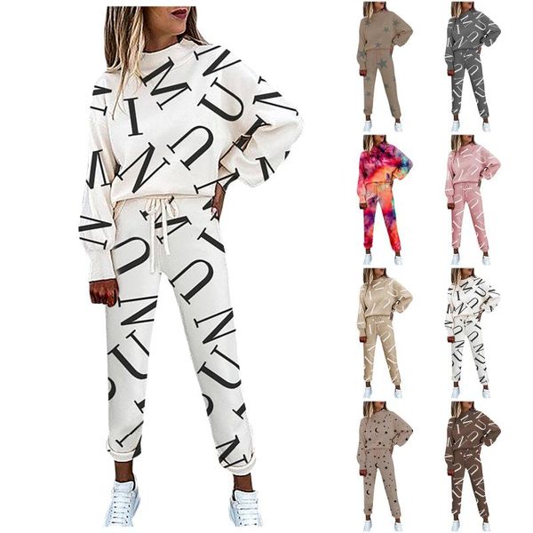 women's two piece pants 2021 printed 2-piece lace-up sports long-sleeved trousers fashion casual suit spring, White
women's two piece pants 2021 printed 2-piece lace-up sports long-sleeved trousers fashion casual suit spring, White