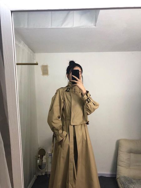 women's trench coats long knee chic loose jacket women overcoat korean style casual solid color single breasted dress full sleeve, Tan;black
women's trench coats long knee chic loose jacket women overcoat korean style casual solid color single breasted dress full sleeve, Tan;black