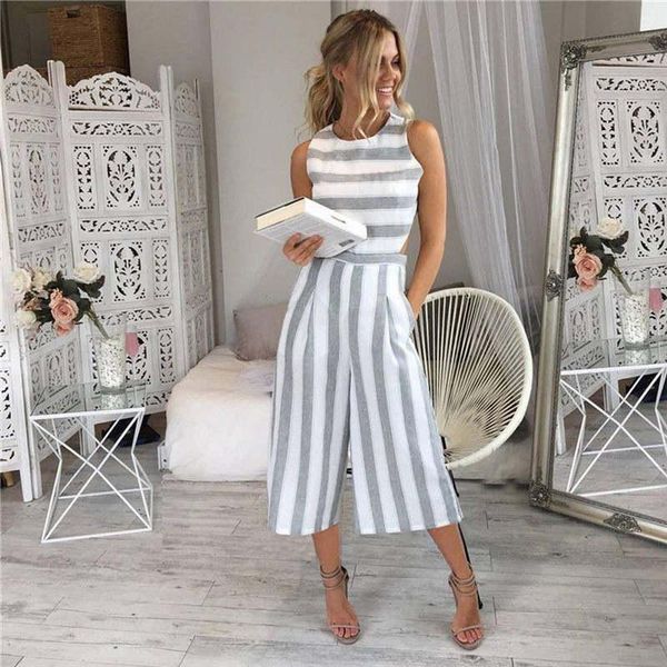 women's jumpsuits & rompers summer women sleeveless striped jumpsuit casual wide leg elegant pants outfit, Black;white
women's jumpsuits & rompers summer women sleeveless striped jumpsuit casual wide leg elegant pants outfit, Black;white