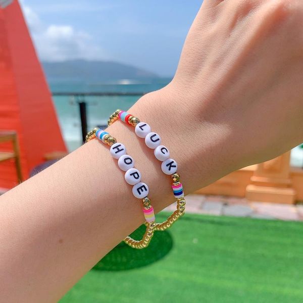 charm bracelets quanchi "happy" "luck" letter beads bracelet pulseras for women boho handmade gold friendship bangle jew, Golden;silver
charm bracelets quanchi "happy" "luck" letter beads bracelet pulseras for women boho handmade gold friendship bangle jew, Golden;silver
