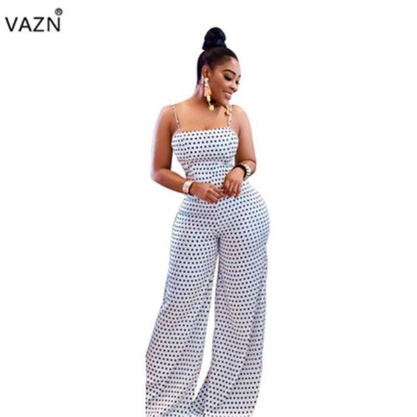 women's jumpsuits & rompers vazn summer reduction of age fashion women dot spaghetti strap sleeve chiffon elegant wide leg romper wsm50, Black;white
women's jumpsuits & rompers vazn summer reduction of age fashion women dot spaghetti strap sleeve chiffon elegant wide leg romper wsm50, Black;white