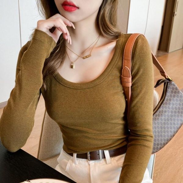 women's t-shirt spring and autumn women 's slimming round neck slim cotton long sleeve, White
women's t-shirt spring and autumn women 's slimming round neck slim cotton long sleeve, White