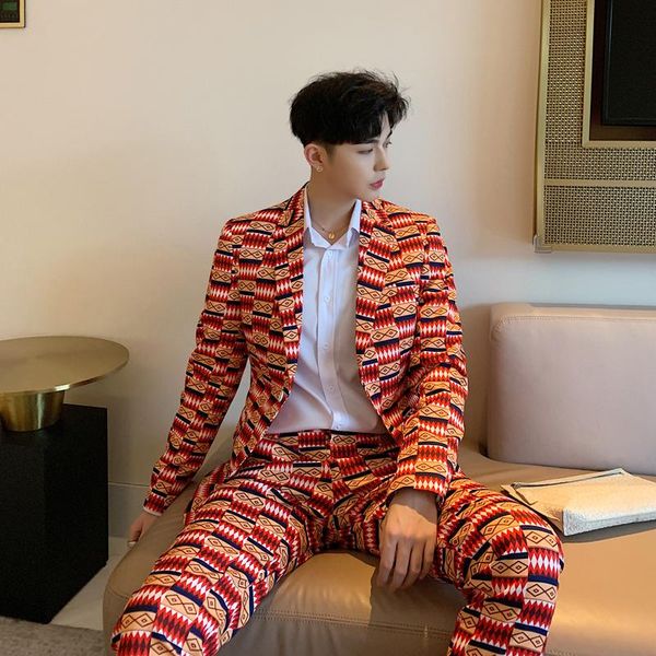 vintage geometric printed men suits fashion casual slim fit party show wedding mens clothes terno masculino two piece men's & blazers, White;black
vintage geometric printed men suits fashion casual slim fit party show wedding mens clothes terno masculino two piece men's & blazers, White;black