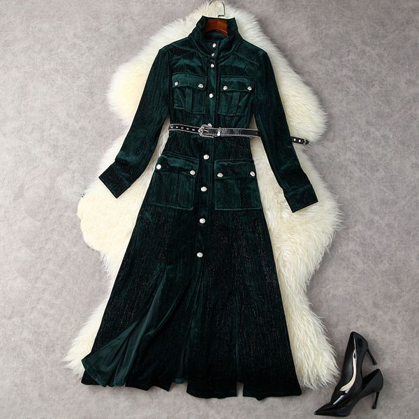 casual dresses high street younger runway designer winter long sleeve of women velvet buttons wgv3, Black;gray
casual dresses high street younger runway designer winter long sleeve of women velvet buttons wgv3, Black;gray