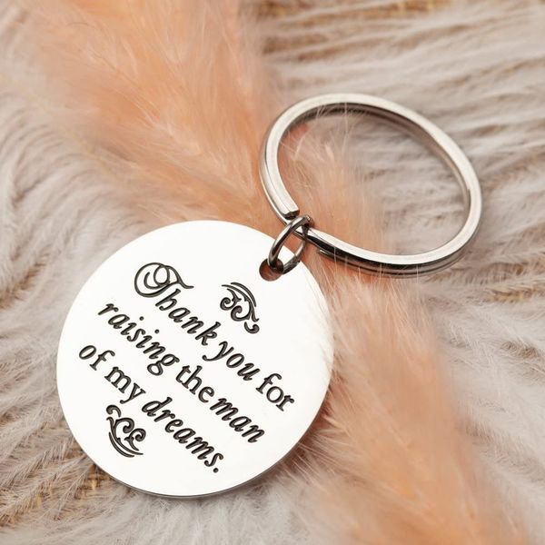 10pieces/lot mothers day gift keychain for her thank you for raising the man of my dreams future mother wedding keychain key ring pendant, Silver
10pieces/lot mothers day gift keychain for her thank you for raising the man of my dreams future mother wedding keychain key ring pendant, Silver