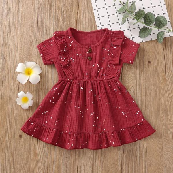 girl's dresses infant baby girl clothes toddler kids autumn dress ruffles short sleeve princess cotton linen party casual, Red;yellow
girl's dresses infant baby girl clothes toddler kids autumn dress ruffles short sleeve princess cotton linen party casual, Red;yellow