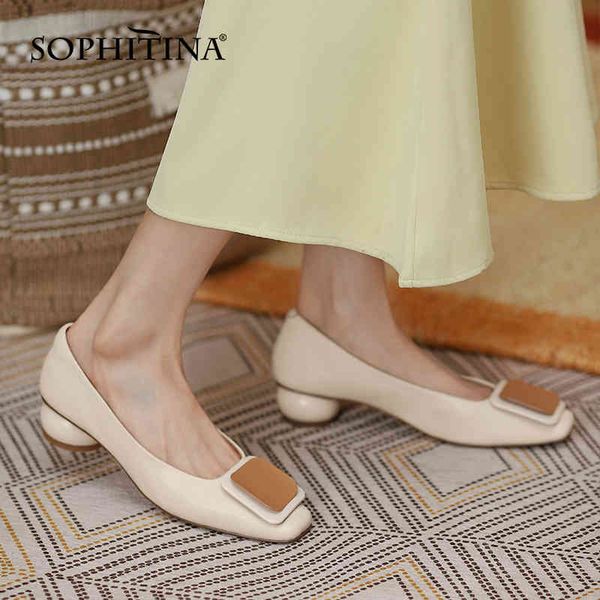sophitina round heel design women shoes shallow leather soft breathable shoes square toe handmade female pumps ao59 210513, Black
sophitina round heel design women shoes shallow leather soft breathable shoes square toe handmade female pumps ao59 210513, Black