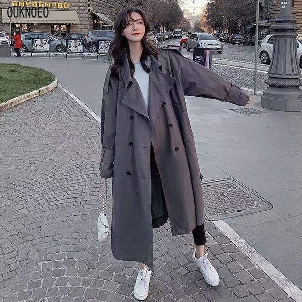 women's trench coats woman long coat korean preppy style retro versatile windbreaker casual loose grey fashion oversize 2021 autumn wom, Tan;black
women's trench coats woman long coat korean preppy style retro versatile windbreaker casual loose grey fashion oversize 2021 autumn wom, Tan;black