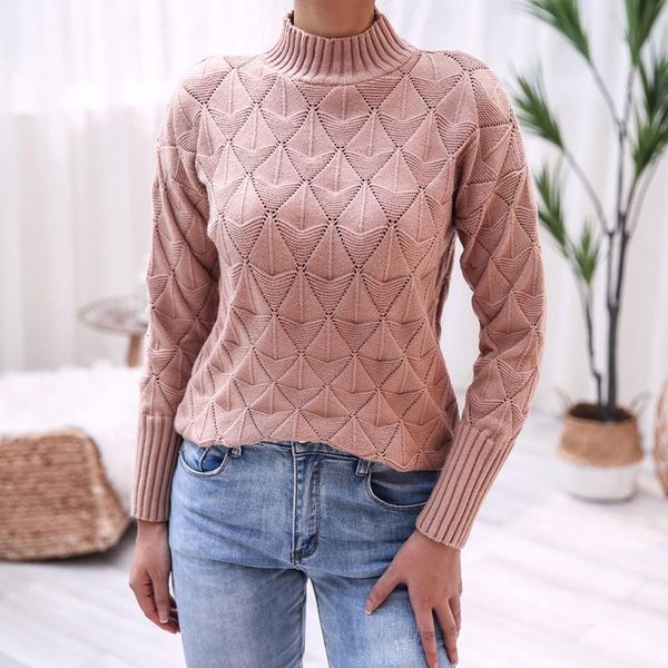 women's sweaters 2021 autumn winter fashion half turtleneck diamond knit sweater for ladies all match causal, White;black
women's sweaters 2021 autumn winter fashion half turtleneck diamond knit sweater for ladies all match causal, White;black