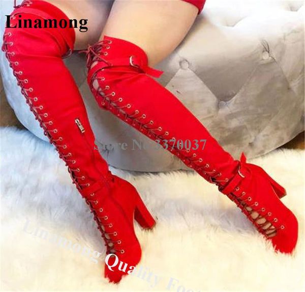 boots linamong women elegant round toe suede over knee chunky heel gladiator red black cut-out lace-up long thick
boots linamong women elegant round toe suede over knee chunky heel gladiator red black cut-out lace-up long thick