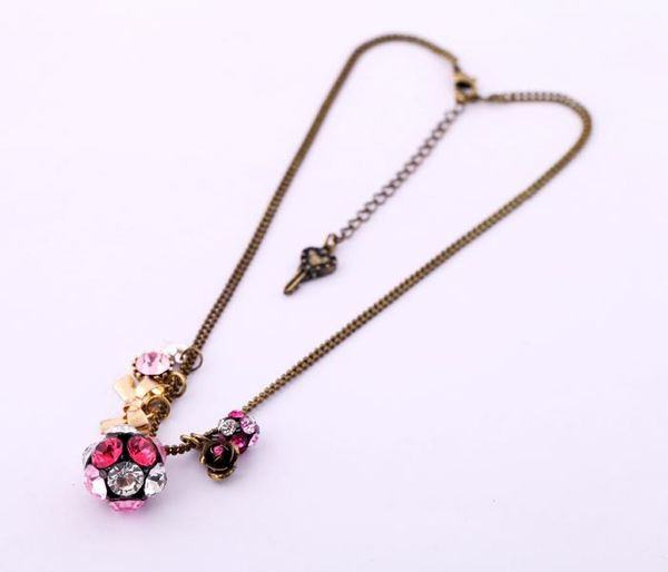 double alloy beads chain crystal ball flower bow necklace pendant gift jewelry women vintage wholesale necklaces, Silver
double alloy beads chain crystal ball flower bow necklace pendant gift jewelry women vintage wholesale necklaces, Silver