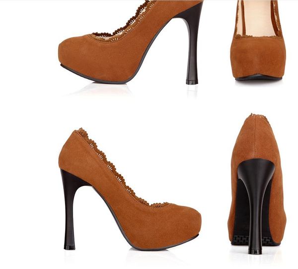women's shoes in spring and autumn high fine heel round head waterproof table suede @1031, Black
women's shoes in spring and autumn high fine heel round head waterproof table suede @1031, Black