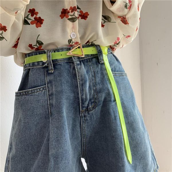 belts holographic transparent pvc belt women fashion triangle pin-eye buckle ladies adjustable waistband lady thin ceinture femme 2021, Black;brown
belts holographic transparent pvc belt women fashion triangle pin-eye buckle ladies adjustable waistband lady thin ceinture femme 2021, Black;brown