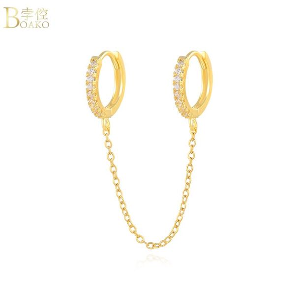hoop & huggie boako 1pcs 925 sterling silver earrings for women fine jewelry fashion pierced girl chain earring pendientes gift cz, Golden;silver
hoop & huggie boako 1pcs 925 sterling silver earrings for women fine jewelry fashion pierced girl chain earring pendientes gift cz, Golden;silver