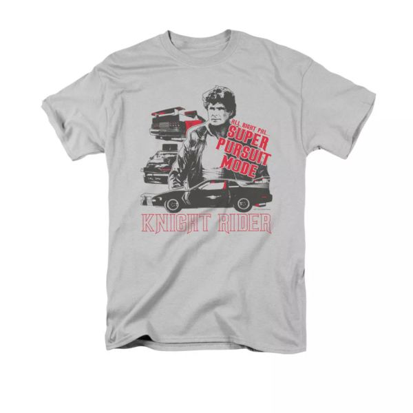 Knight Rider Super Pursuit Mode TV Show T-Shirt Sizes S-3X NEW, White;black