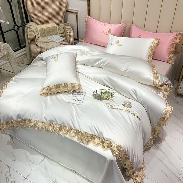 bedding sets luxury summer washed silk gold lace embroidery set king soft silky double duvet cover bed linen pillowcases
bedding sets luxury summer washed silk gold lace embroidery set king soft silky double duvet cover bed linen pillowcases