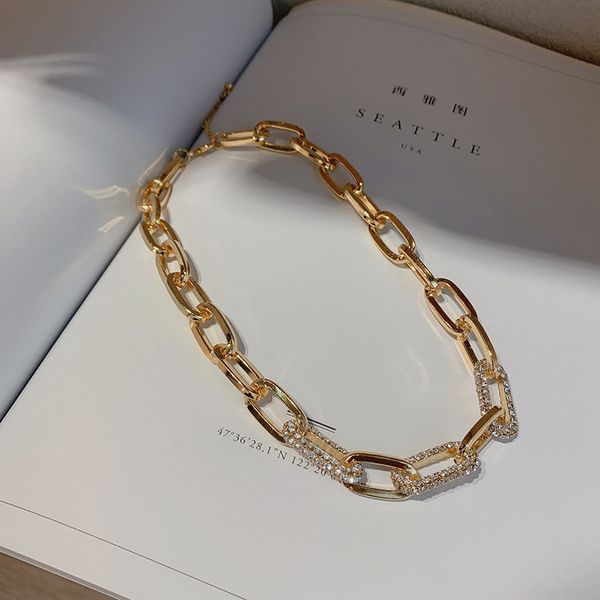 xianlan206 europe and the united states exaggerate thick metal chain necklace female cuba chain with drill brief paragraph big col, Silver
xianlan206 europe and the united states exaggerate thick metal chain necklace female cuba chain with drill brief paragraph big col, Silver