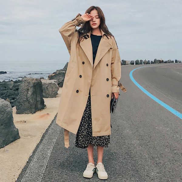 women's trench coats fashion 2021 women coat long double-breasted belt blue khaki lady clothes autumn spring outerwear oversize, Tan;black
women's trench coats fashion 2021 women coat long double-breasted belt blue khaki lady clothes autumn spring outerwear oversize, Tan;black