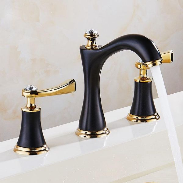 bathroom sink faucets basin polished black and golden brass modern faucet double cross handle 3 hole bathbasin counter mixer tap
bathroom sink faucets basin polished black and golden brass modern faucet double cross handle 3 hole bathbasin counter mixer tap