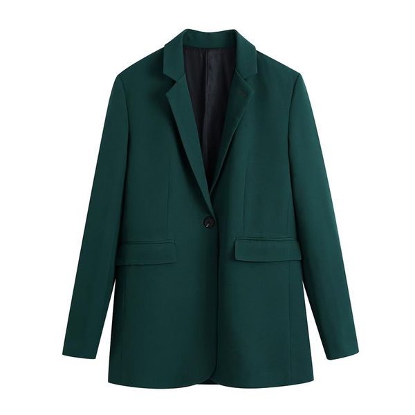 women's suits & blazers women 2021 office wear single button green blazer coat vintage long sleeve back vents female outerwear temperam, White;black
women's suits & blazers women 2021 office wear single button green blazer coat vintage long sleeve back vents female outerwear temperam, White;black