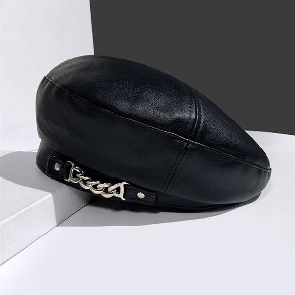berets vintage trendy autumn winter elegant pu leather women british beanie hats painter caps chain fashion hat boinas, Blue;gray
berets vintage trendy autumn winter elegant pu leather women british beanie hats painter caps chain fashion hat boinas, Blue;gray