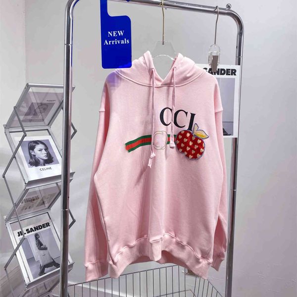 design clothing correct + 21ss early autumn new embroidered love apple men's and women's hoodie, Black
design clothing correct + 21ss early autumn new embroidered love apple men's and women's hoodie, Black