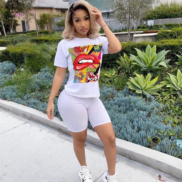 summer two piece set womens tracksuits clothes club outfits lips printing casual t shirt biker shorts matching sets, Gray
summer two piece set womens tracksuits clothes club outfits lips printing casual t shirt biker shorts matching sets, Gray