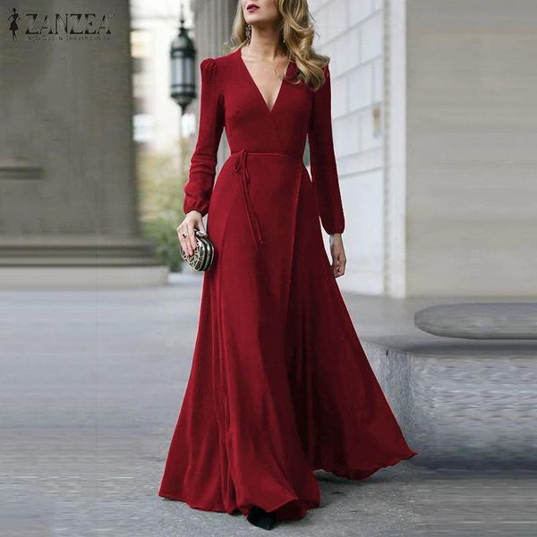 elegant solid vestidos womens spring autumn maxi dress party v neck a line kaftan female puff sleeves belt robe 5xl casual dresses, Black;gray
elegant solid vestidos womens spring autumn maxi dress party v neck a line kaftan female puff sleeves belt robe 5xl casual dresses, Black;gray