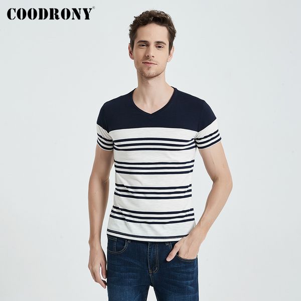 coodrony short sleeve t shirt men streetwear fashion striped casual v-neck t-shirt man summer cotton tee shirt homme c5086s y0323, White;black
coodrony short sleeve t shirt men streetwear fashion striped casual v-neck t-shirt man summer cotton tee shirt homme c5086s y0323, White;black