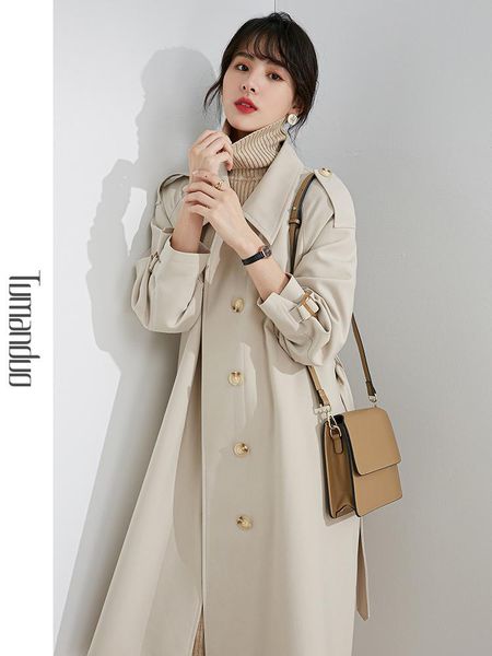 women's trench coats windbreaker women 2021 medium long spring autumn fashion temperament high-end british coat, Tan;black
women's trench coats windbreaker women 2021 medium long spring autumn fashion temperament high-end british coat, Tan;black