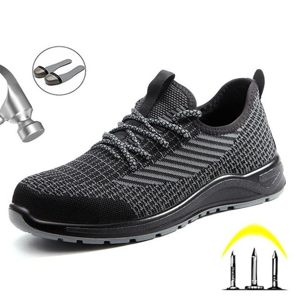 boots men's safety steel toe work boot anti-puncture indestructible shoes breathable men 46, Black
boots men's safety steel toe work boot anti-puncture indestructible shoes breathable men 46, Black