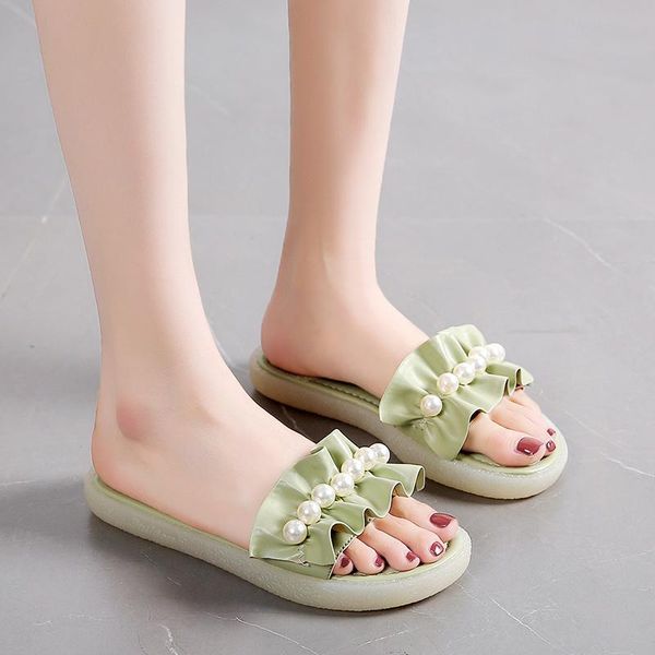 slippers woman flat sweet pearl feminino ladies girl chaussure pu leather ruffle home bathroom slides outdoor shoes, Black
slippers woman flat sweet pearl feminino ladies girl chaussure pu leather ruffle home bathroom slides outdoor shoes, Black