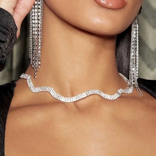 rhinestone summer irregular wavy necklace statement vintage for women new luxury chain choker necklaces charms jewelry, Silver
rhinestone summer irregular wavy necklace statement vintage for women new luxury chain choker necklaces charms jewelry, Silver