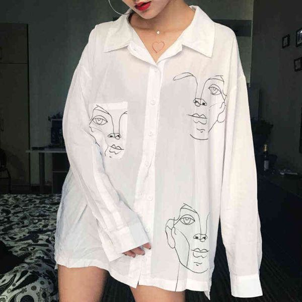women's long sleeved shirts, printed cotton shirts, , boyfriend style clothes, summer, White
women's long sleeved shirts, printed cotton shirts, , boyfriend style clothes, summer, White
