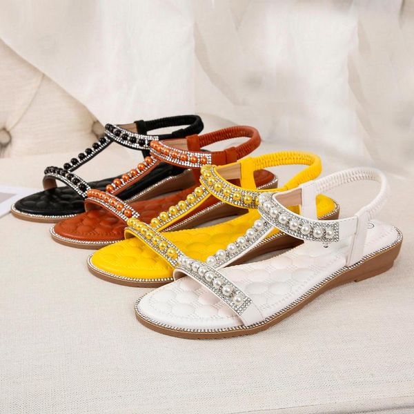 sandals fashion studded crystal for women wedges elastic strap roman summer casual beach shoes sandalias mujer, Black
sandals fashion studded crystal for women wedges elastic strap roman summer casual beach shoes sandalias mujer, Black