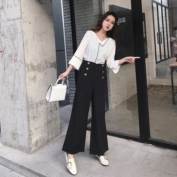 two piece dress nice white blouse shirt & wide leg pants set fashion chiffon suit office ladies elegant pant suits female costume
two piece dress nice white blouse shirt & wide leg pants set fashion chiffon suit office ladies elegant pant suits female costume